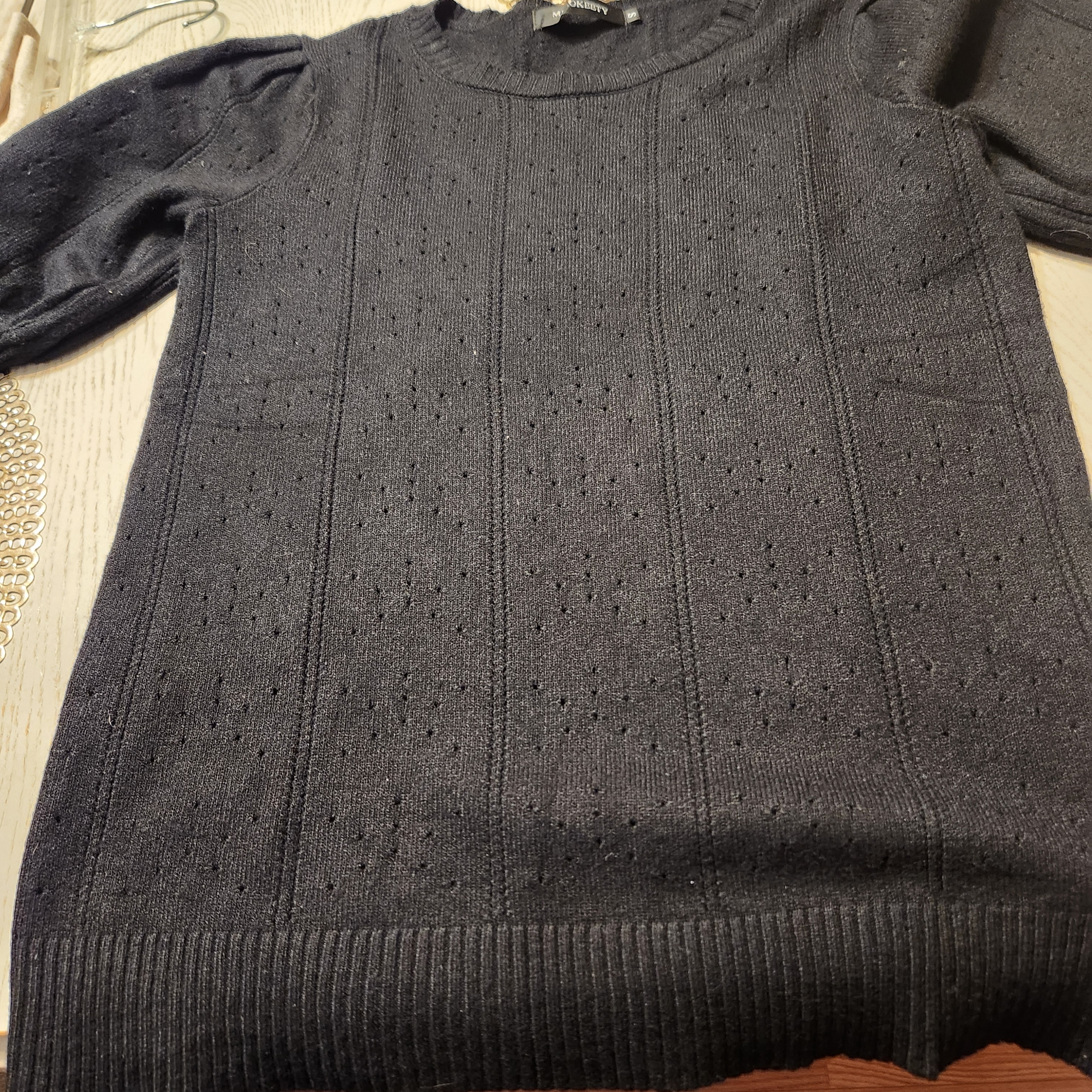 Elegant Black Crew Neck Sweater